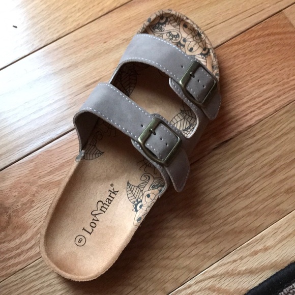 BIRK Like Beige Slides with Buckles NEW - Picture 5 of 6